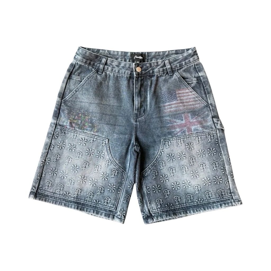 Prestige “embossed” denim shorts