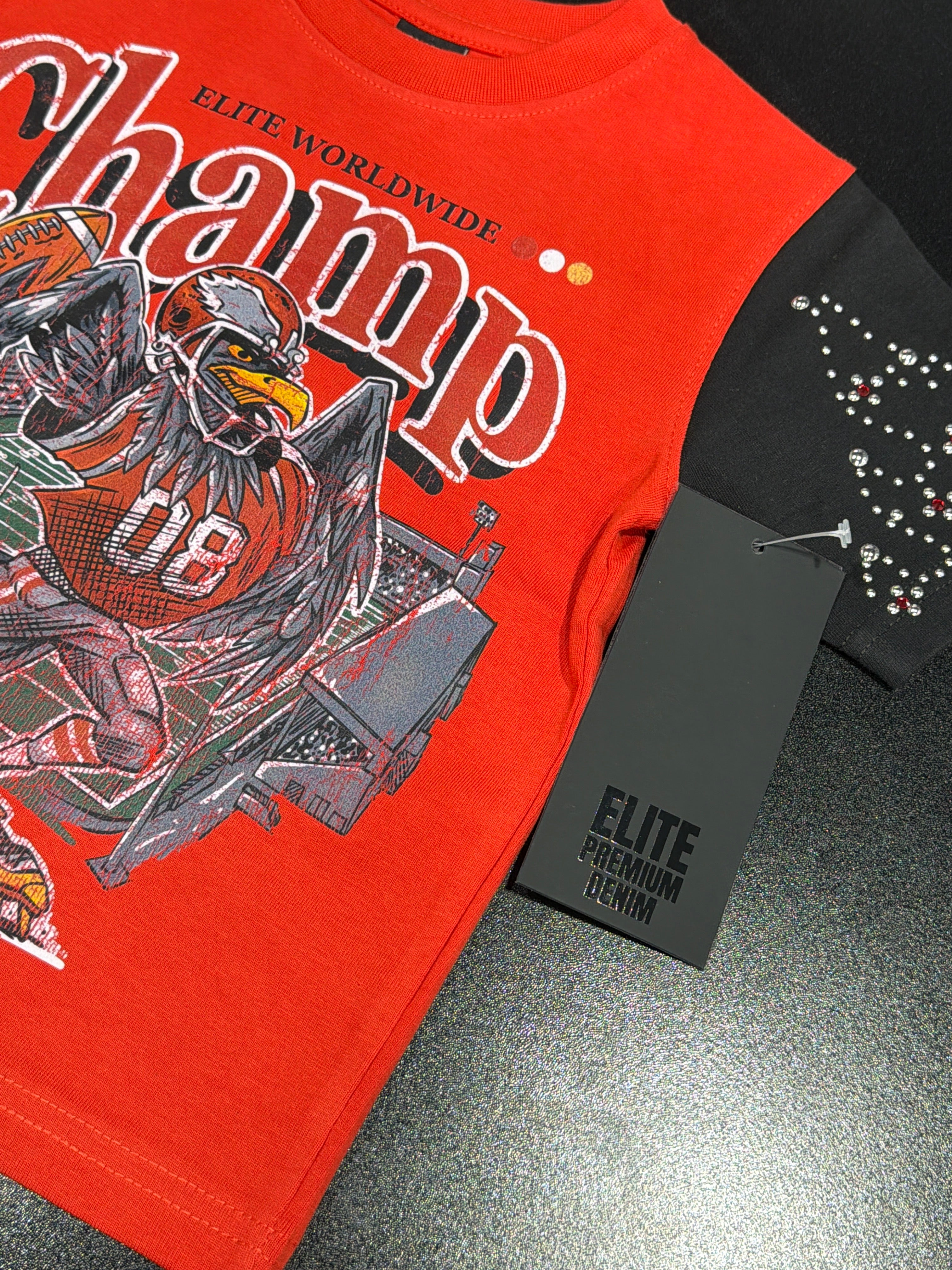 Kids Elite Premium Denim “champ” tee