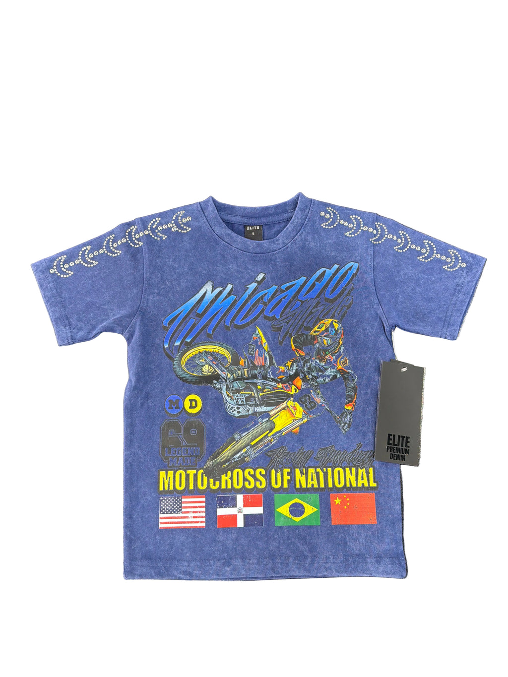 Elite Premium Denim (blue) “motocross” tee