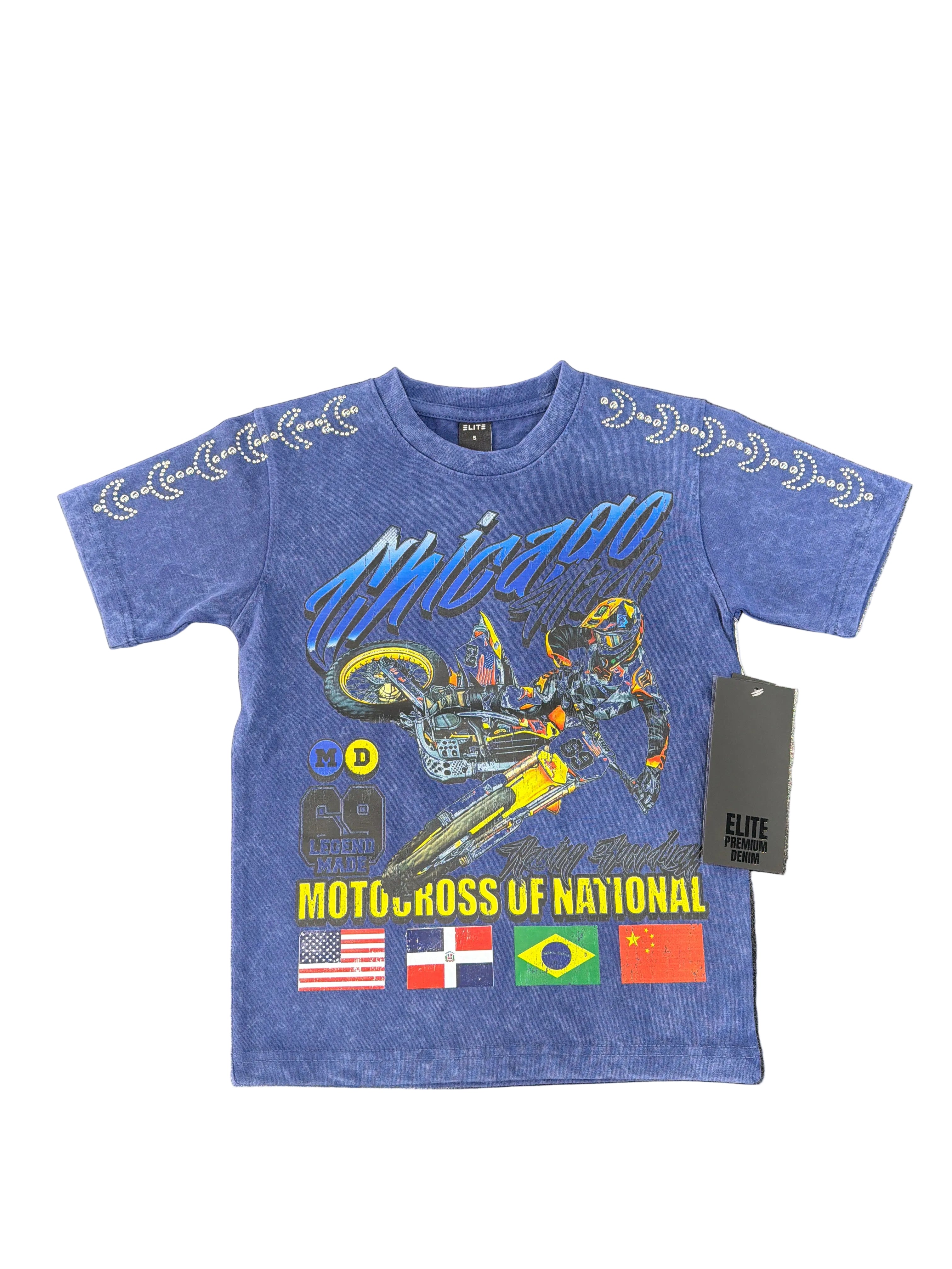 Elite Premium Denim (blue) “motocross” tee