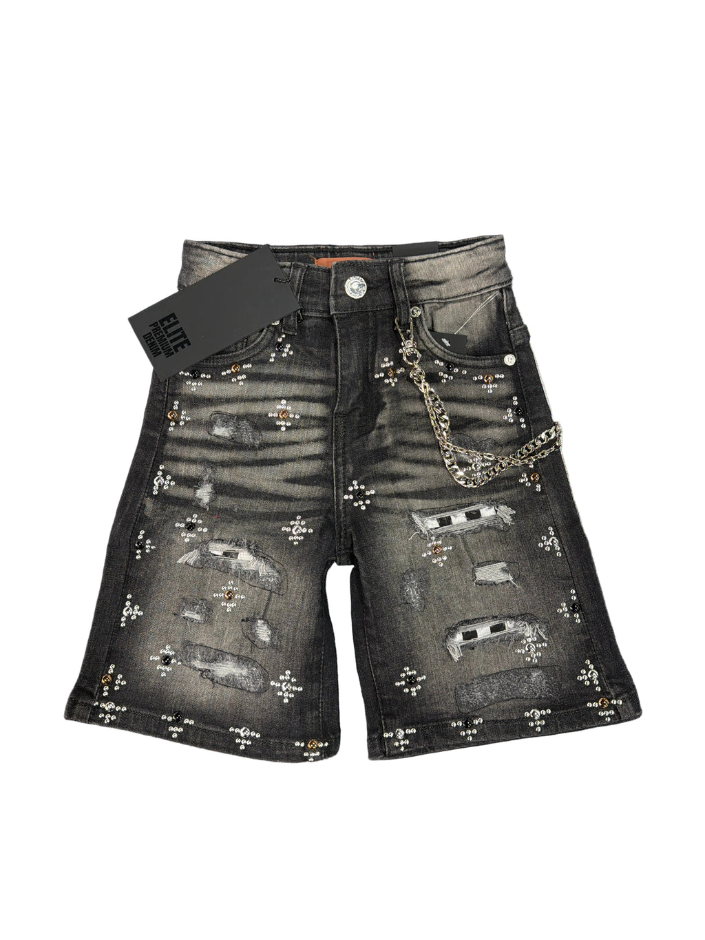 Kids Elite premium black Jean shorts