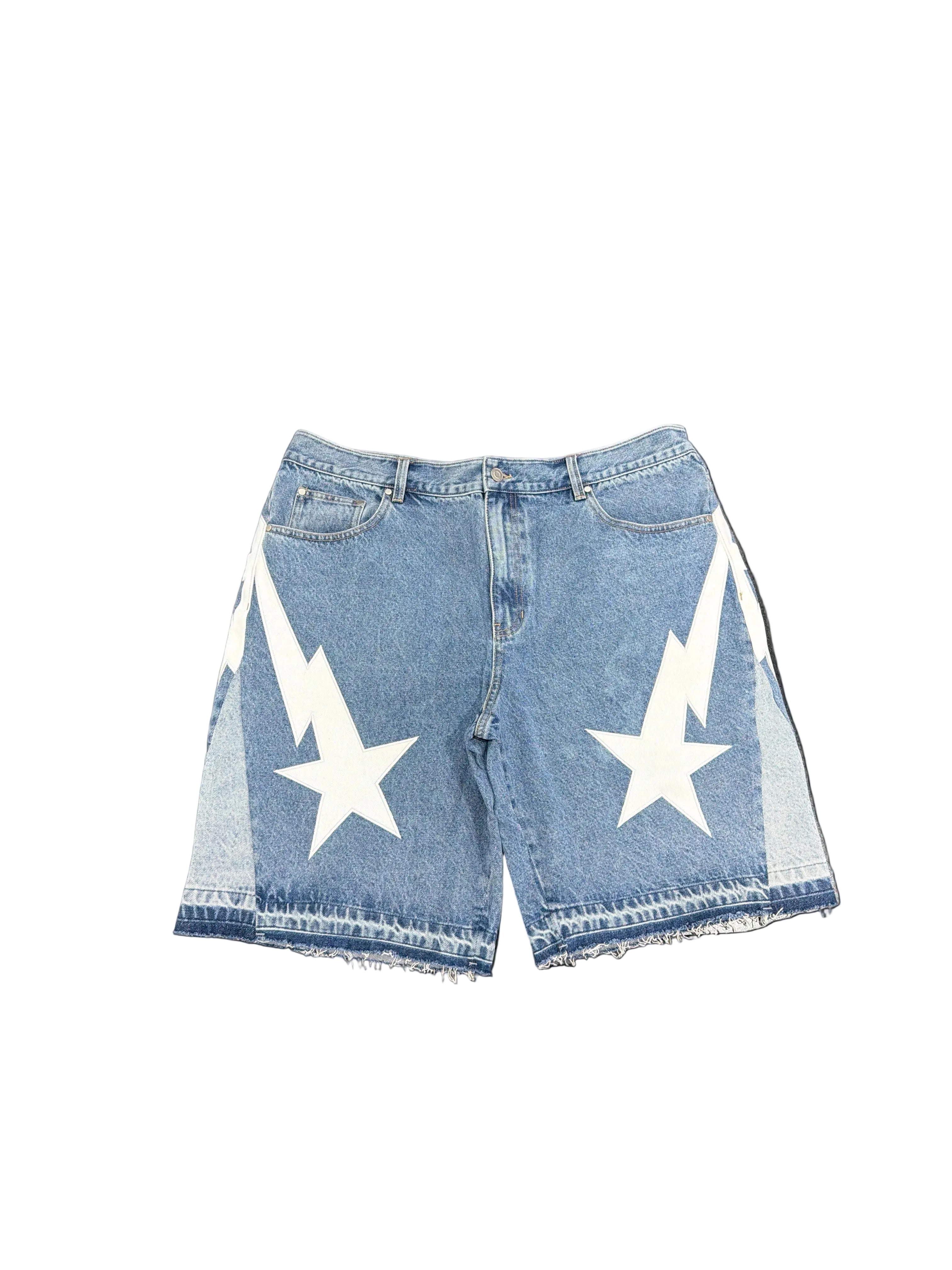 Empire (light-blue) Star Jean shorts