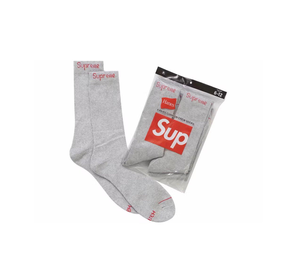 Supreme socks (Grey) size 6-12