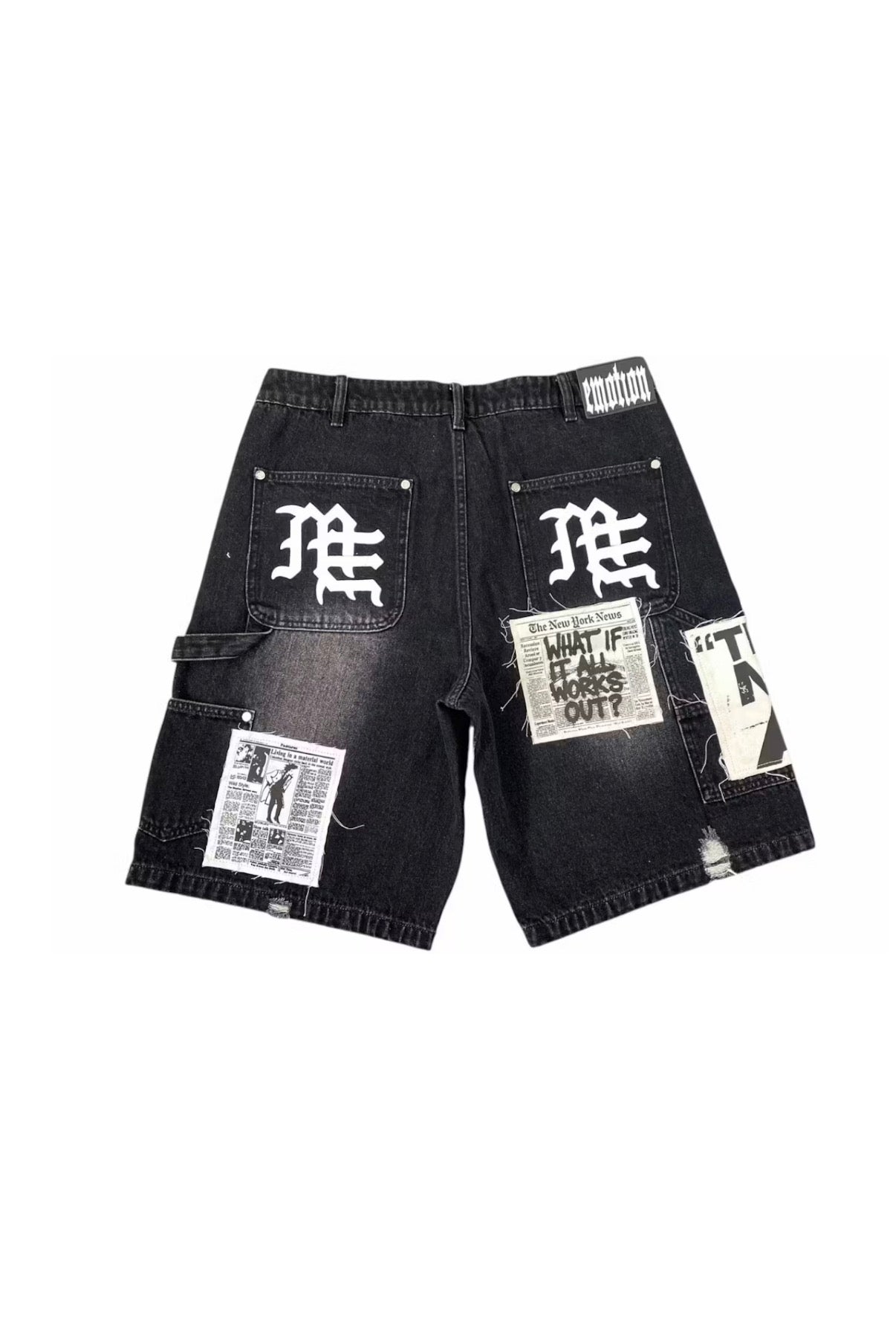 M.E (black) Ai denim shorts