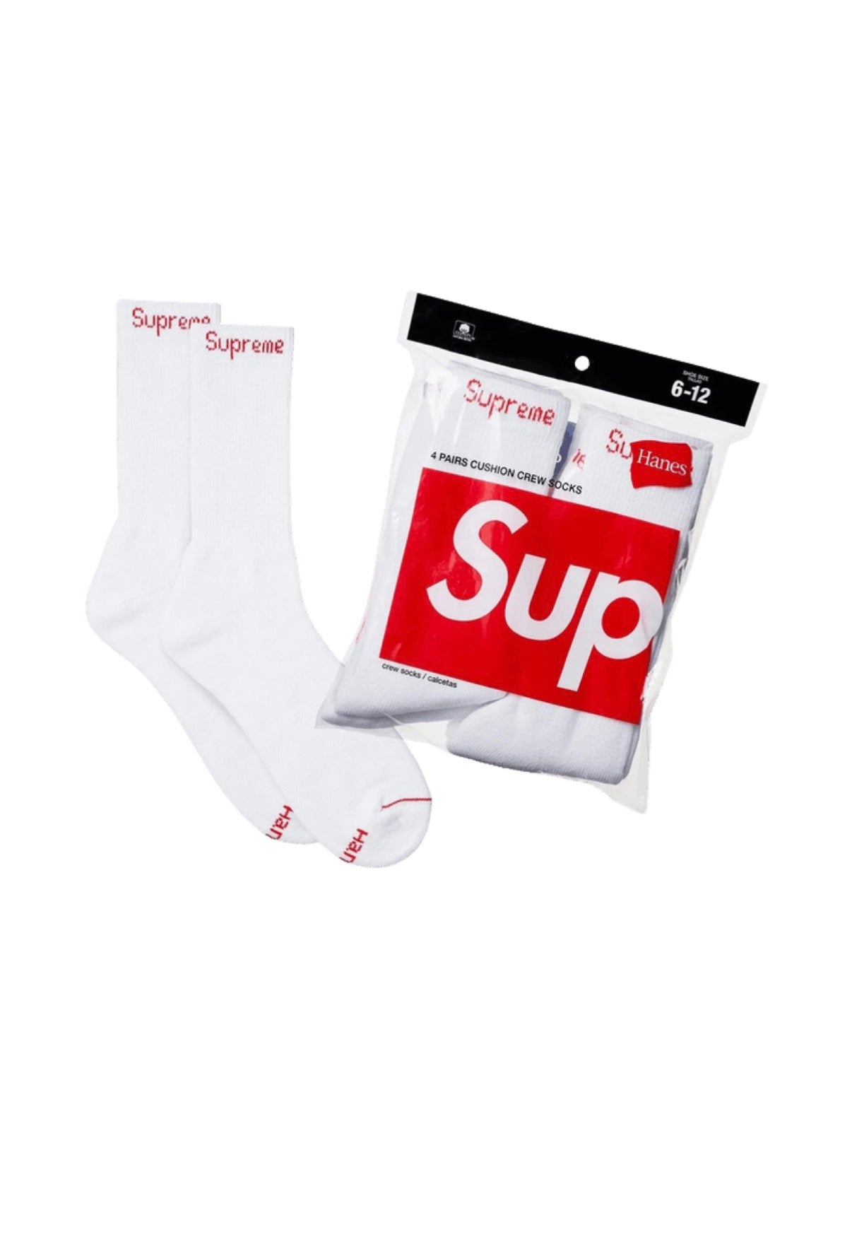 Supreme socks (white) size 6-12